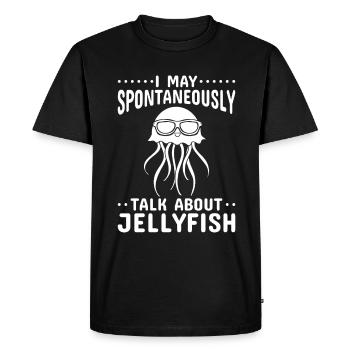 Je peux parler spontanément de méduses - T-shirt Premium bio Homme - noir - Devant - Nico (187cm)