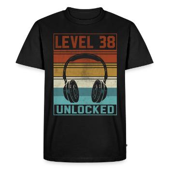 Gamer 38th Birthday Gamer - Men's Premium Organic T-Shirt - black - Front - Nico (187cm)