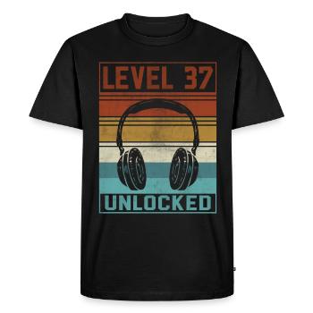 Gamer 37th Birthday Gamer - Men's Premium Organic T-Shirt - black - Front - Nico (187cm)