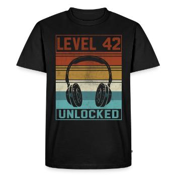 Joueur 42e anniversaire Joueur - T-shirt Premium bio Homme - noir - Devant - Nico (187cm)