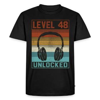 Gamer 48th Birthday Gamer - Men's Premium Organic T-Shirt - black - Front - Nico (187cm)