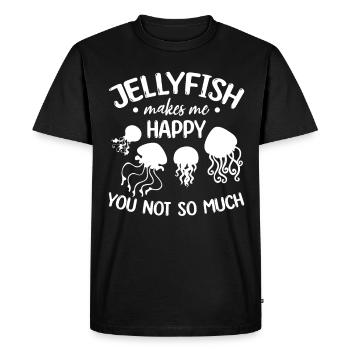 Les méduses me rendent heureux tu ne me fais pas tellement - T-shirt Premium bio Homme - noir - Devant - Nico (187cm)