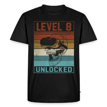 Garçon 8ème anniversaire Gamer - T-shirt Premium bio Homme - noir - Devant - Nico (187cm)