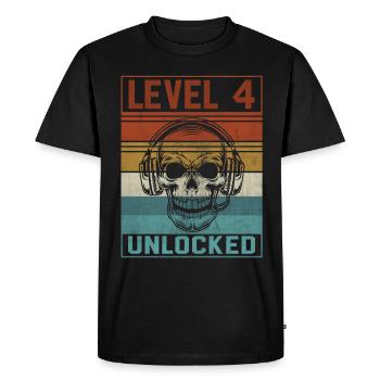 Gamer 4th Birthday - Men's Premium Organic T-Shirt - black - Front - Nico (187cm)