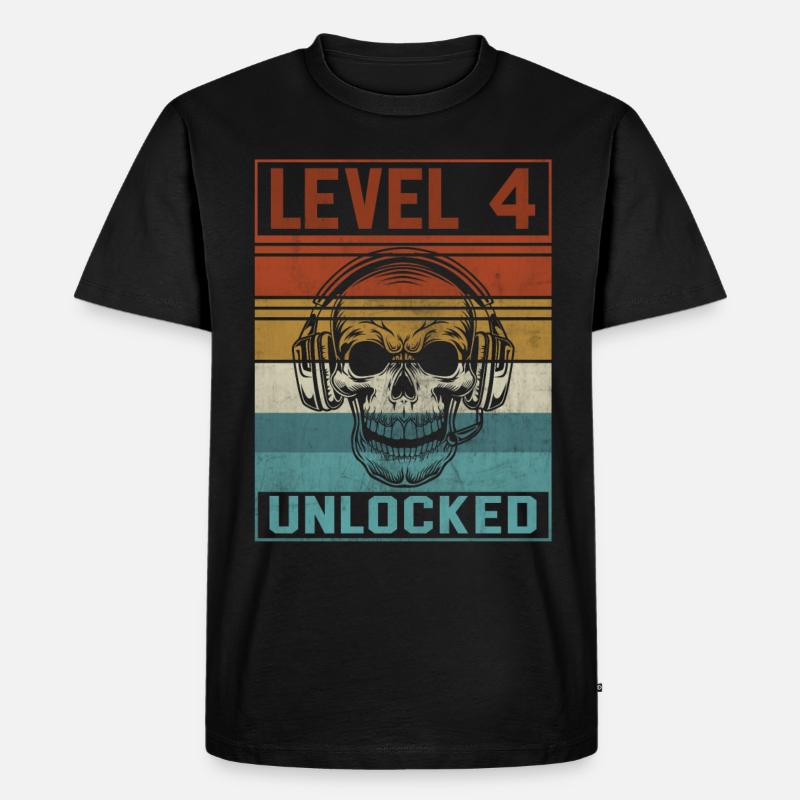Gamer 4th Birthday - Männer Premium Bio T-Shirt - Schwarz