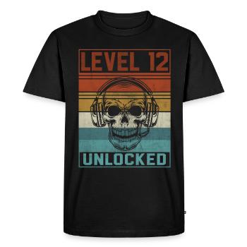 12e anniversaire du joueur - T-shirt Premium bio Homme - noir - Devant - Nico (187cm)