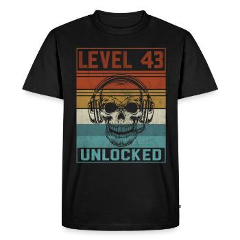 Gamer 43rd Birthday - Men's Premium Organic T-Shirt - black - Front - Nico (187cm)