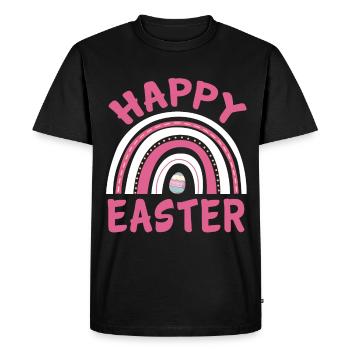 Happy Easter Women Girls Cute Easter Egg Rainbow - Men's Premium Organic T-Shirt - black - Front - Nico (187cm)