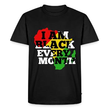 Dans le noir tous les mois - T-shirt Premium bio Homme - noir - Devant - Nico (187cm)