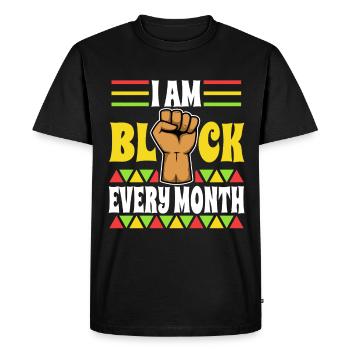 Je suis l’histoire des Noirs et fier de ma culture - T-shirt Premium bio Homme - noir - Devant - Nico (187cm)