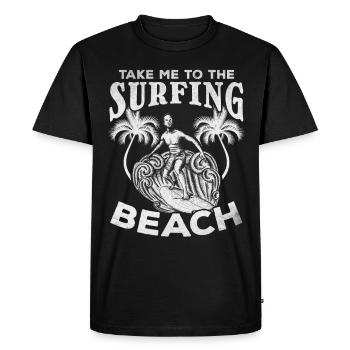 Water surfer Take me to surf beach - Men's Premium Organic T-Shirt - black - Front - Nico (187cm)