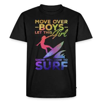 Surfer Move Over Boys Laissez-vous inspirer par cela - T-shirt Premium bio Homme - noir - Devant - Nico (187cm)