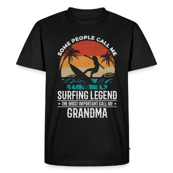 Water surfer Grandma Water surfing Grandma Surfing - Men's Premium Organic T-Shirt - black - Front - Nico (187cm)