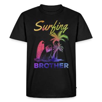 Planche de surf Surf Brother Wave Surfer Brother Surf - T-shirt Premium bio Homme - noir - Devant - Nico (187cm)