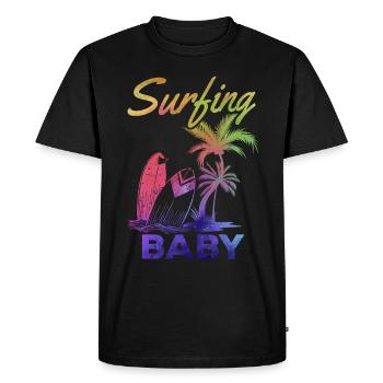 Planche de surf Surf Famille Surf Wave Surfer I Bébé - T-shirt Premium bio Homme - noir - Devant - Nico (187cm)