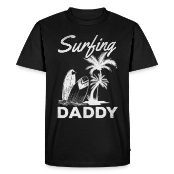 Planche de surf Surf Daddy Wave Surfer Papa Surf - T-shirt Premium bio Homme - noir - Devant - Nico (187cm)