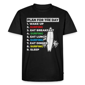 Water Surfer Surfer Surfing Daily Schedule for the Day - Men's Premium Organic T-Shirt - black - Front - Nico (187cm)