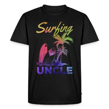 Surf De vague Oncle Surf Oncle Surfeur Surfeur - T-shirt Premium bio Homme - noir - Devant - Nico (187cm)