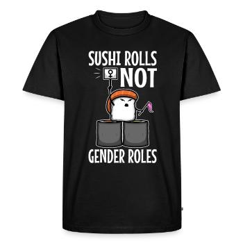Rouleaux de sushi pas les rôles de genre - T-shirt Premium bio Homme - noir - Devant - Nico (187cm)