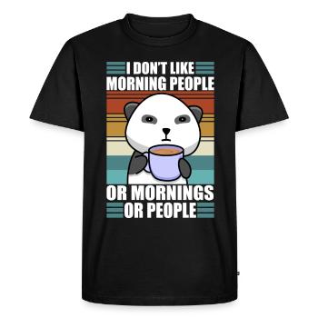 Sarcastic Panda Coffee Moody Lazy Animal - Men's Premium Organic T-Shirt - black - Front - Nico (187cm)