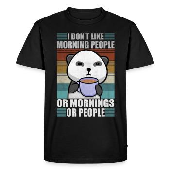 Sarcastique Animal Café Moody Panda Paresseux - T-shirt Premium bio Homme - noir - Devant - Nico (187cm)