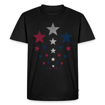 Patriotic Stars Drapeau américain Usa - T-shirt Premium bio Homme - noir - Devant - Nico (187cm)