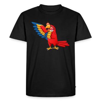 Funny Parrot Dabbing Parrot Cool Parrot - Men's Premium Organic T-Shirt - black - Front - Nico (187cm)