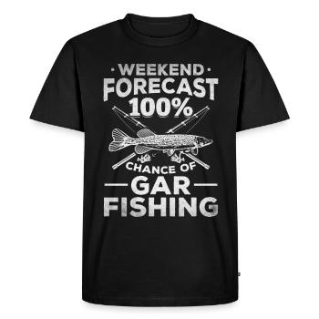 Gar Fishing I Prévisions du week-end 100% Chances de - T-shirt Premium bio Homme - noir - Devant - Nico (187cm)