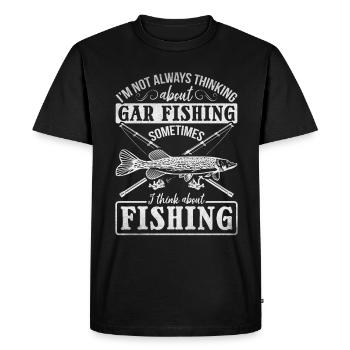 Funny Garfishing I don't always think about - Men's Premium Organic T-Shirt - black - Front - Nico (187cm)