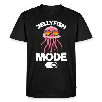 Jellyfish Mode on Cool Jellyfish with Sunglasses - Men's Premium Organic T-Shirt - black - Front - Nico (187cm)