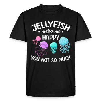 Les méduses me rendent heureux tu ne me fais pas tellement - T-shirt Premium bio Homme - noir - Devant - Nico (187cm)