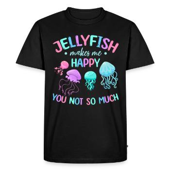 Les méduses me rendent heureux tu ne me fais pas tellement - T-shirt Premium bio Homme - noir - Devant - Nico (187cm)