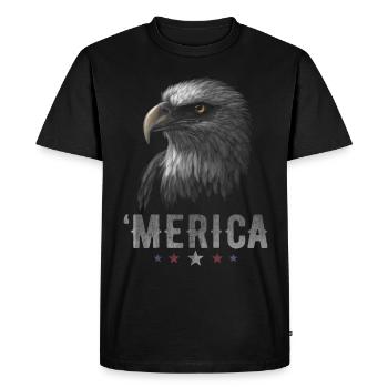 Eagle Patriotic Merica 4 juillet USA - T-shirt Premium bio Homme - noir - Devant - Nico (187cm)