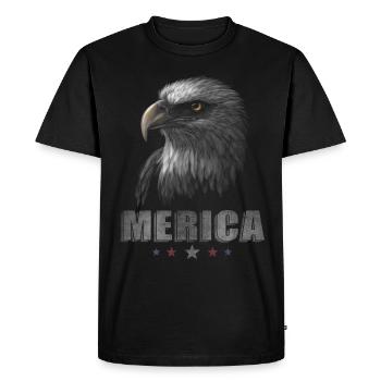 Merica Eagle 4 juillet Hommes Femmes USA Patriotique - T-shirt Premium bio Homme - noir - Devant - Nico (187cm)