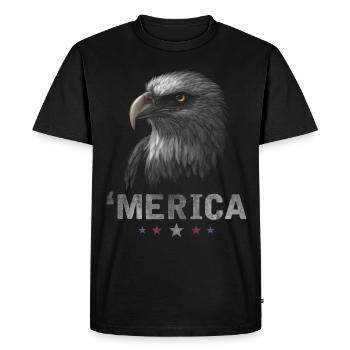Merica Eagle 4th of July USA Patriotic - Men's Premium Organic T-Shirt - black - Front - Nico (187cm)