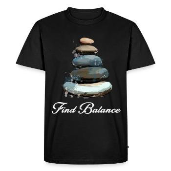 Rock Balancing Stone Stacking Balance - Men's Premium Organic T-Shirt - black - Front - Nico (187cm)