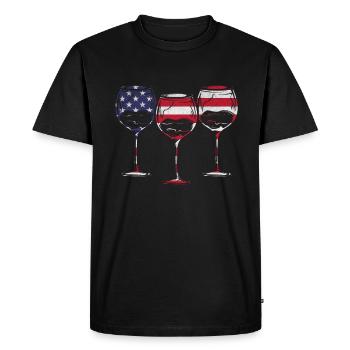 4th Of July Party Patriotic Day 4th Of July Wine - Men's Premium Organic T-Shirt - black - Front - Nico (187cm)