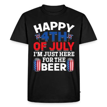 Joyeux 4 juillet, je suis juste ici pour la bière - T-shirt Premium bio Homme - noir - Devant - Nico (187cm)