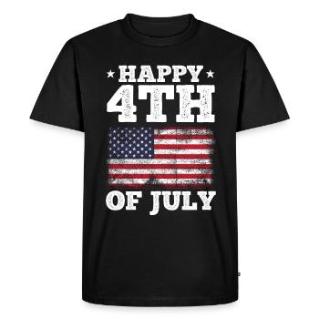 Journée patriotique 4 juillet Drapeau américain Joyeux 4th Of - T-shirt Premium bio Homme - noir - Devant - Nico (187cm)