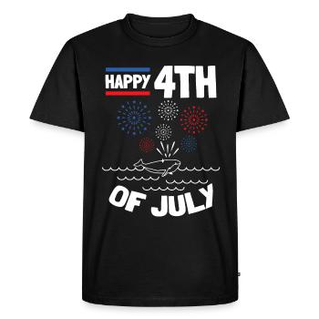 Happy 4th Of July Whale 4th Of July Baby - Men's Premium Organic T-Shirt - black - Front - Nico (187cm)