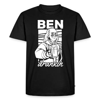 Ben Drankin Drôle de bière Boire de la bière 4 juillet - T-shirt Premium bio Homme - noir - Devant - Nico (187cm)