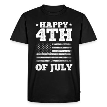Happy 4th Of July US Flag 4th Of July American - Men's Premium Organic T-Shirt - black - Front - Nico (187cm)