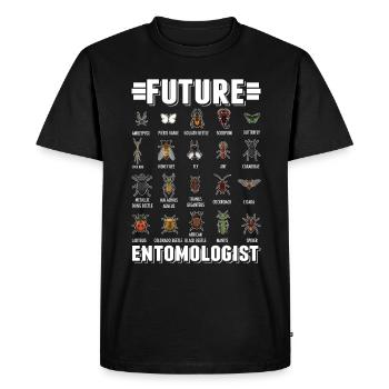 Entomologiste Garçons Filles Insectes - T-shirt Premium bio Homme - noir - Devant - Nico (187cm)