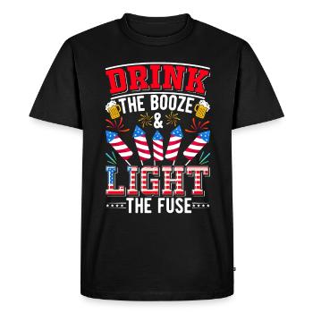 USA Patriotic 4 Juillet Directeur des feux d’artifice - T-shirt Premium bio Homme - noir - Devant - Nico (187cm)