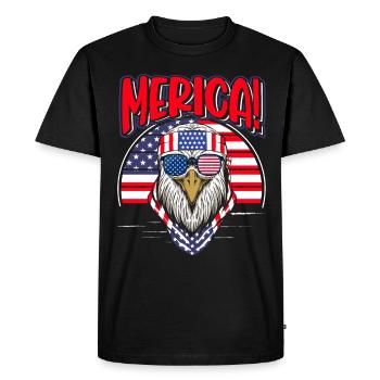 Patriotic Eagle Drapeau américain 4 juillet - T-shirt Premium bio Homme - noir - Devant - Nico (187cm)