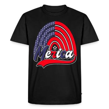 Merica July 4 America Rainbow USA - Men's Premium Organic T-Shirt - black - Front - Nico (187cm)