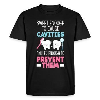 Dentiste Assistant dentaire Assistant dentaire Cadeau - T-shirt Premium bio Homme - noir - Devant - Nico (187cm)