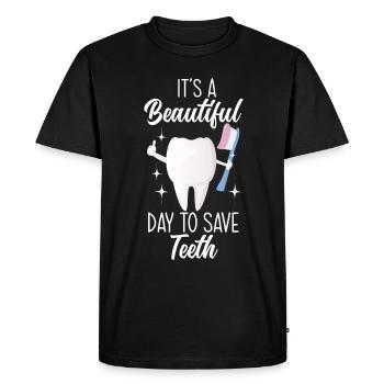 Dentiste Assistant dentaire Assistant dentaire Cadeau - T-shirt Premium bio Homme - noir - Devant - Nico (187cm)