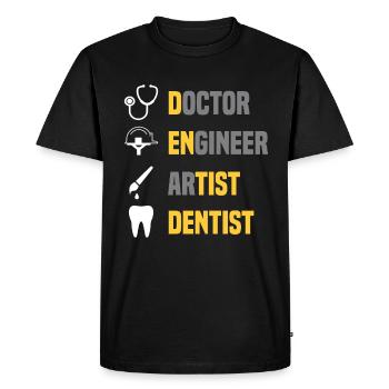 Dentiste Assistant dentaire Assistant dentaire Cadeau - T-shirt Premium bio Homme - noir - Devant - Nico (187cm)