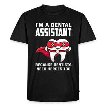 Dentiste Assistant dentaire Assistant dentaire Cadeau - T-shirt Premium bio Homme - noir - Devant - Nico (187cm)